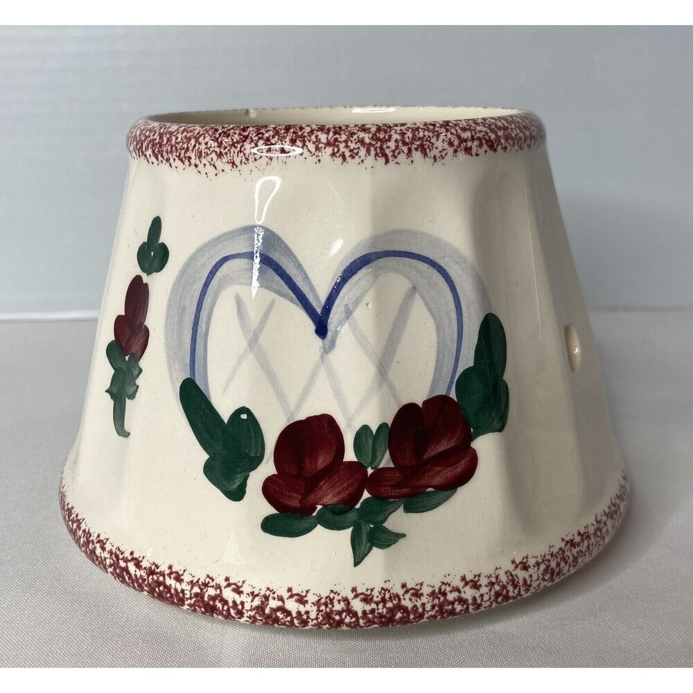 Large Jar Candle Shade Topper Ceramic Country Design